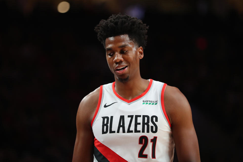 Hassan Whiteside is catching plenty of blame for Portland's poor start. (Abbie Parr/Getty Images)