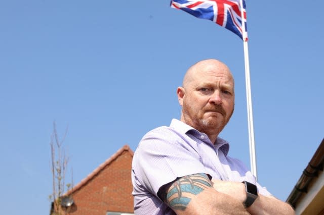 Man with Union Jack flag been forced to remove it