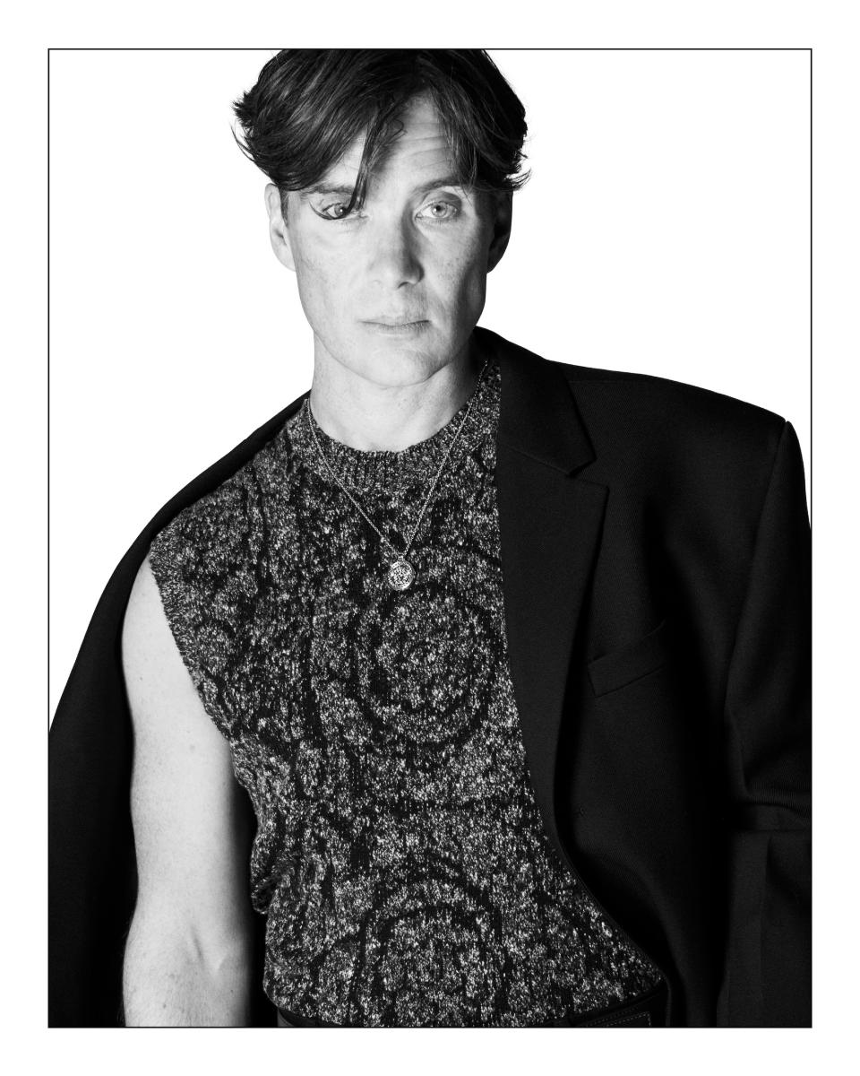 Cillian Murphy, Versace Icons, men's fashion, celebrity style, Donnatella, fashion photography, knitwear