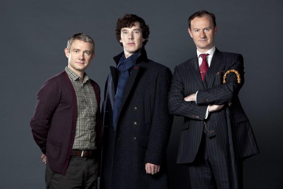 martin freeman, benedict cumberbatch, mark gatiss, sherlock, season 2