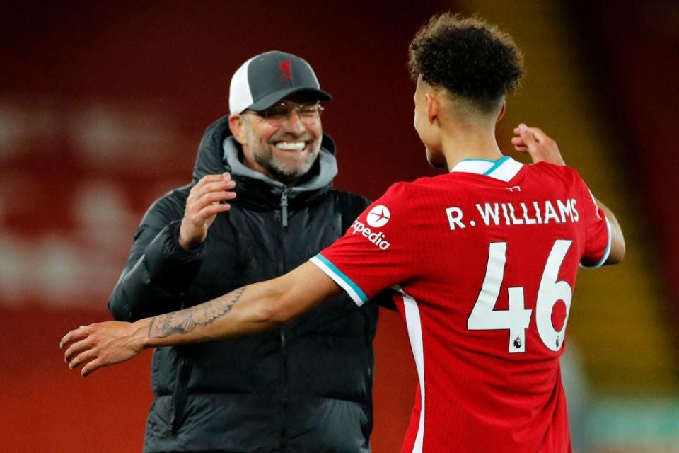Liverpool secured a top-four finish last season after Klopp turned to rookie defenders Nat Phillips and Rhys Williams (POOL/AFP via Getty Images)