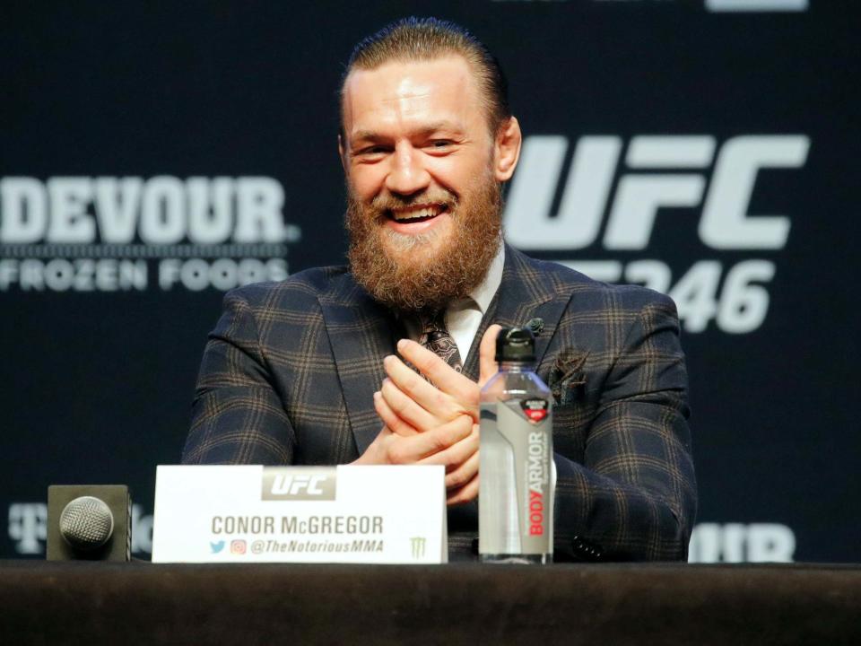 Conor McGregor during his press conference for UFC 246: AP