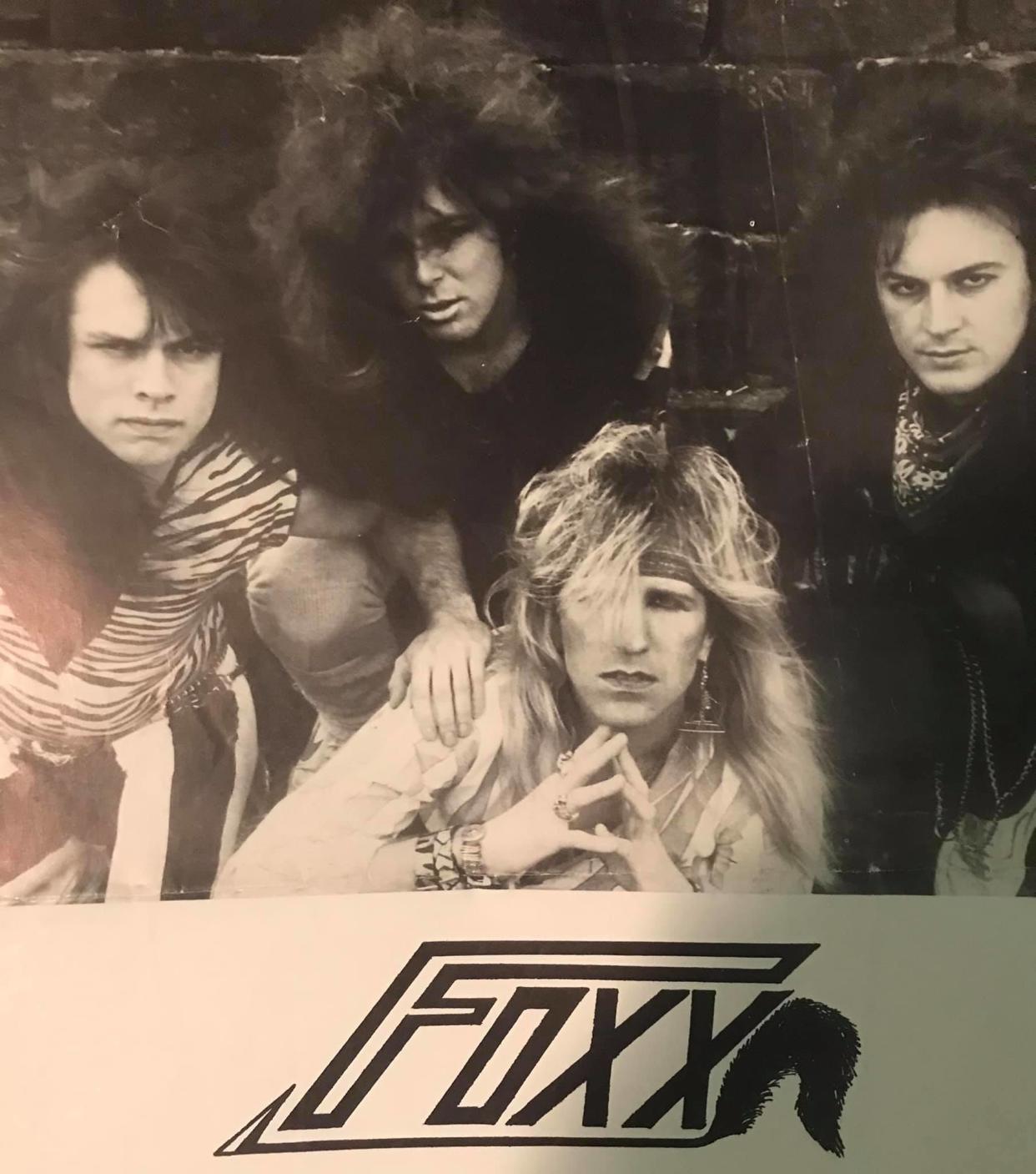 Foxx, a pop metal band based in the Akron-Canton area in the 1980s and early '90s, will hold what may be its final concert on Saturday night in Akron. Pictured are Timmy Zuver, Dave Jackson, J.T. Tice and Allen McKenzie.