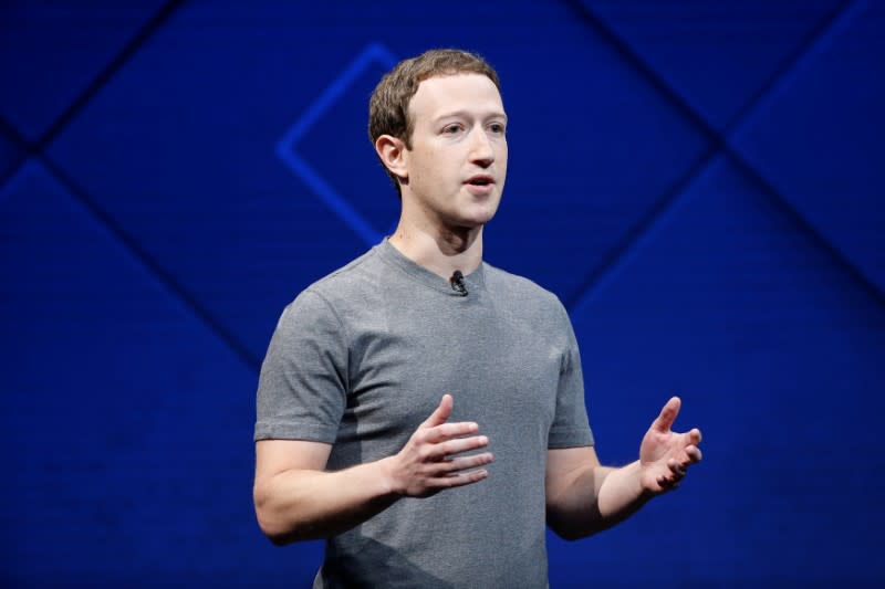 Facebook Founder and CEO Mark Zuckerberg speaks on stage during the annual Facebook F8 developers conference in San Jose, California, U.S., April 18, 2017. REUTERS/Stephen Lam