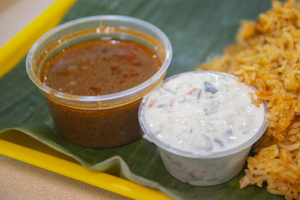 Brinda's - Coleslaw and mutton curry