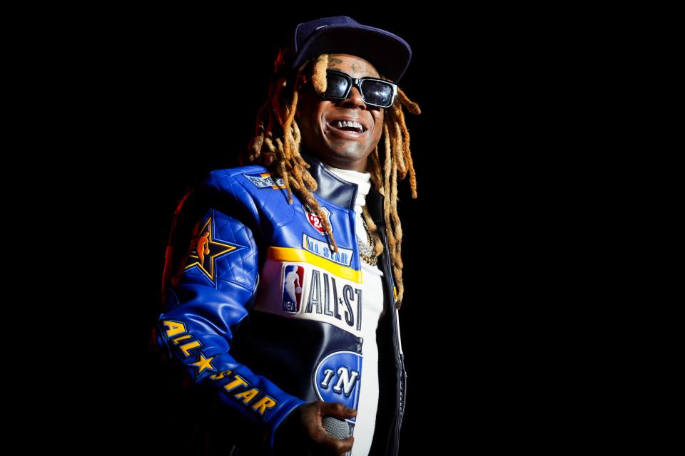 Lil Wayne performs Sunday, Feb. 18, 2024, at NBA Crossover Concert Series during All-Star Weekend at the Indiana Convention Center in Indianapolis.