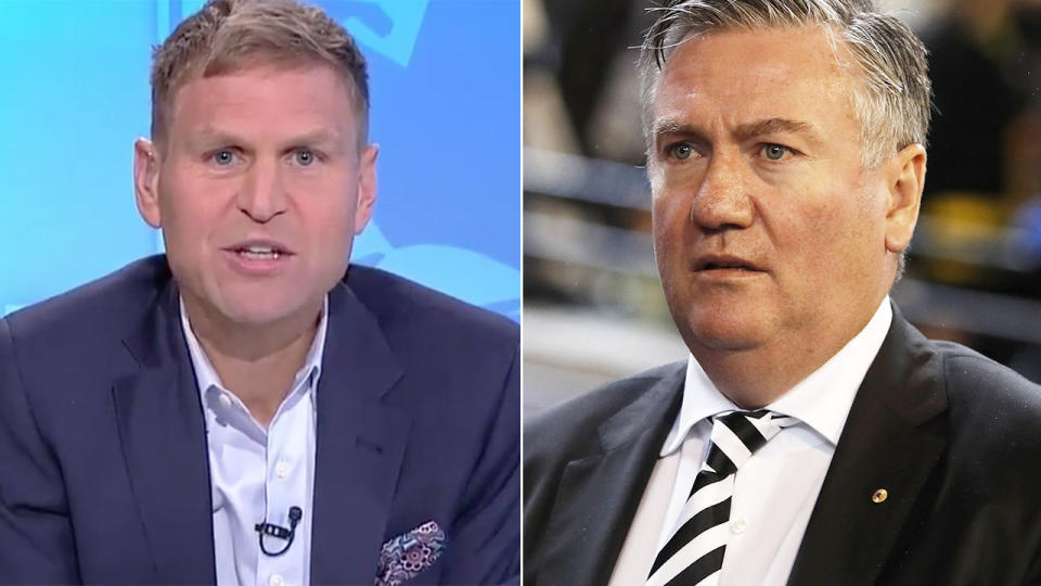 Seen here, Port Adelaide legend Kane Cornes and Collingwood president Eddie McGuire.