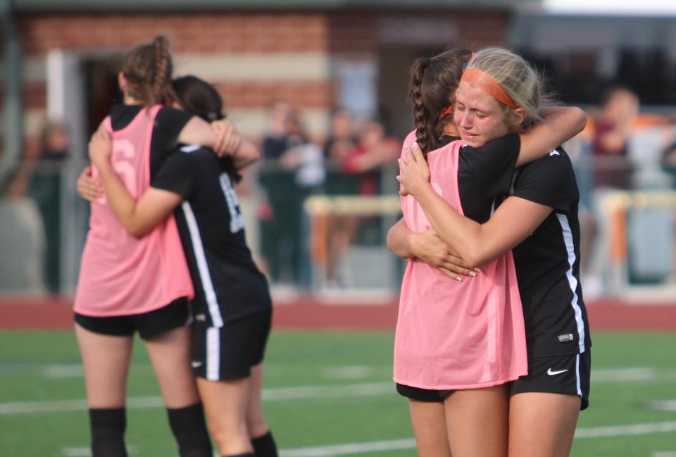 during a regional semifinal soccer game Tuesday, June 6, 2023 in Northville.