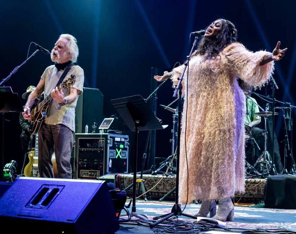 Bob Weir and Wolf Bros. featuring the Wolfpack and Brittney Spencer, pictured performing at Radio City Music Hall in New York City in April 2022.