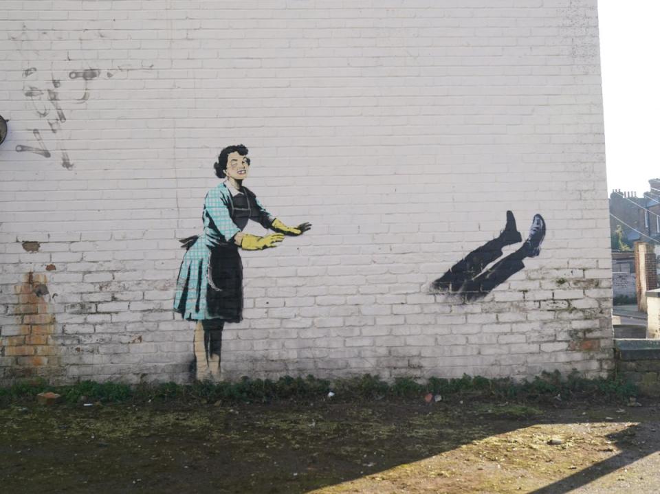 Banksy mural - Valentine’s day mascara, without the freezer (PA)