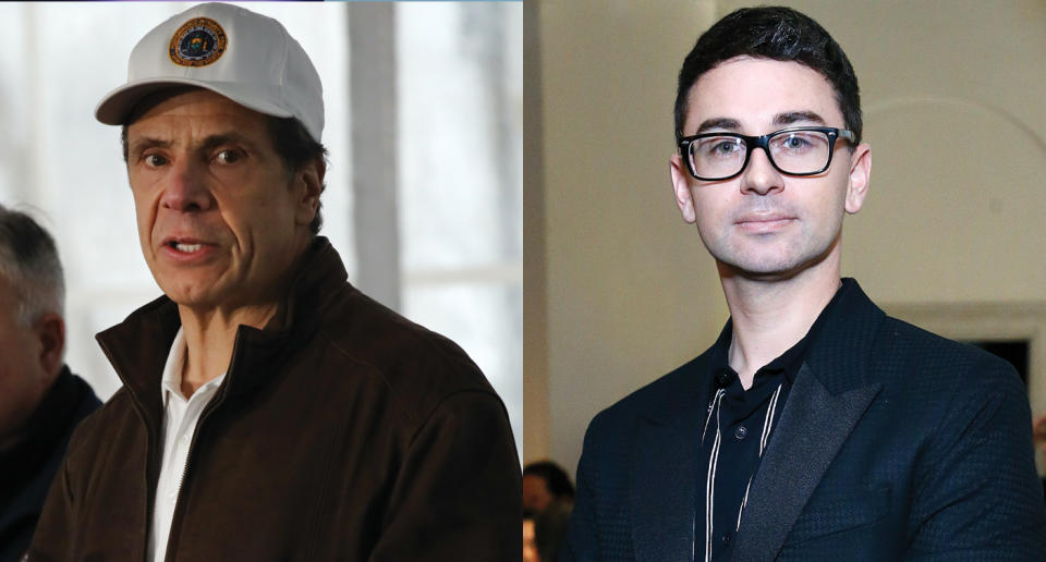 New York Gov. Andrew Cuomo and designer Christian Siriano had a kind exchange on Twitter. (Photo: Getty Images)