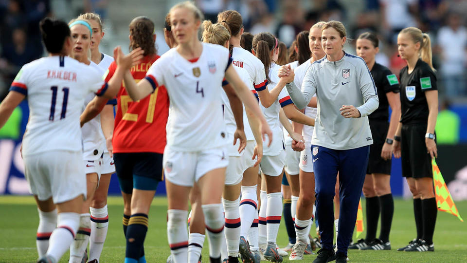 The Americans celebrate. (Photo by Marc Atkins/Getty Images)