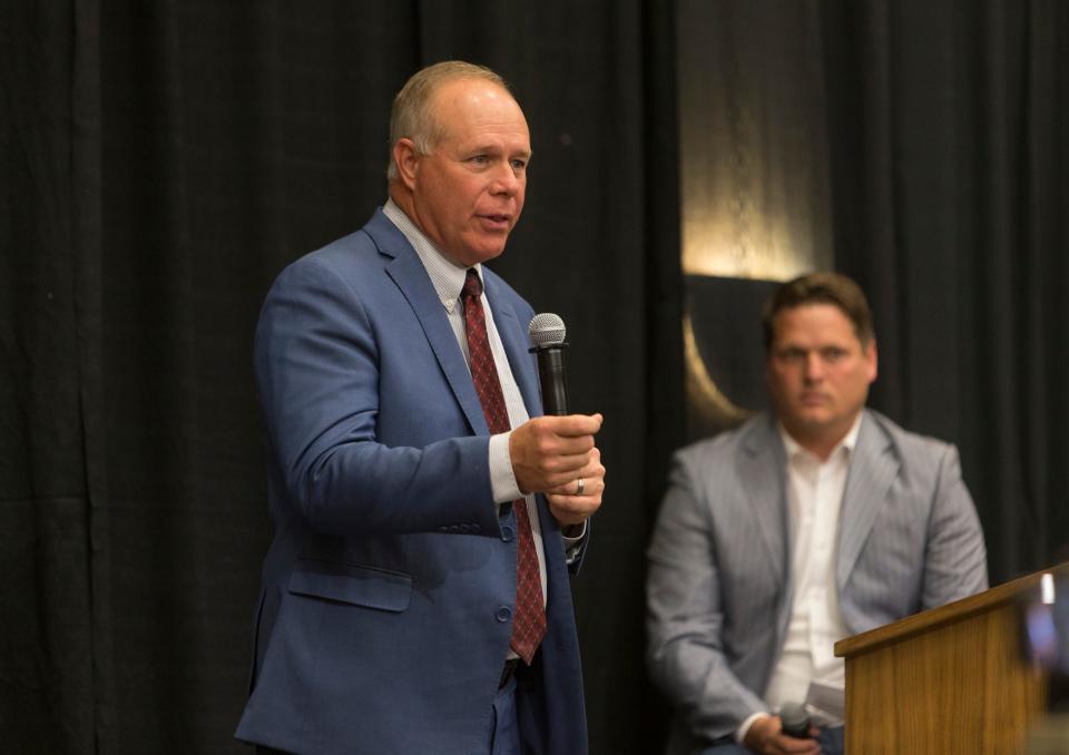 Willie Billings, a candidate running for Utah House District 72, speaks during a debate hosted by the Washington County Republican Party for local candidates ahead of the upcoming primary election. The debates were held at the Dixie Convention Center in St. George on Tuesday, May 17, 2022.