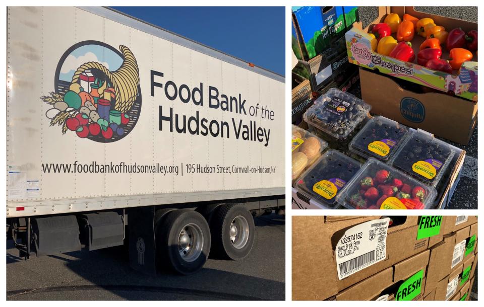 Food pantries get perishable items at a Nov. 30, 2023 delivery to Clover Stadium in Ramapo by the Regional Food Bank of the Northeastern New York and Food Bank of the Hudson Valley. Deliveries are coordinated by Rockland Community Against Hunger's Get Fresh program.