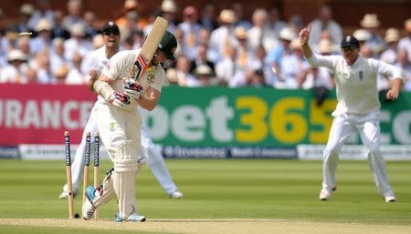 Cricket - England v Australia - Investec Ashes Test Series Second Test - Lord?s - 17/7/15 Australia's Chris Rogers is bowled by England's Stuart Broad Reuters / Philip Brown Livepic