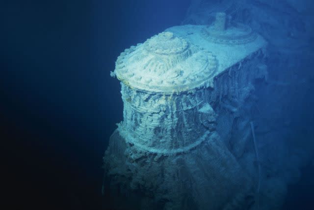 <p>Xavier DESMIER/Gamma-Rapho/Getty</p> Image from the 'Titanic' wreck in the Atlantic ocean