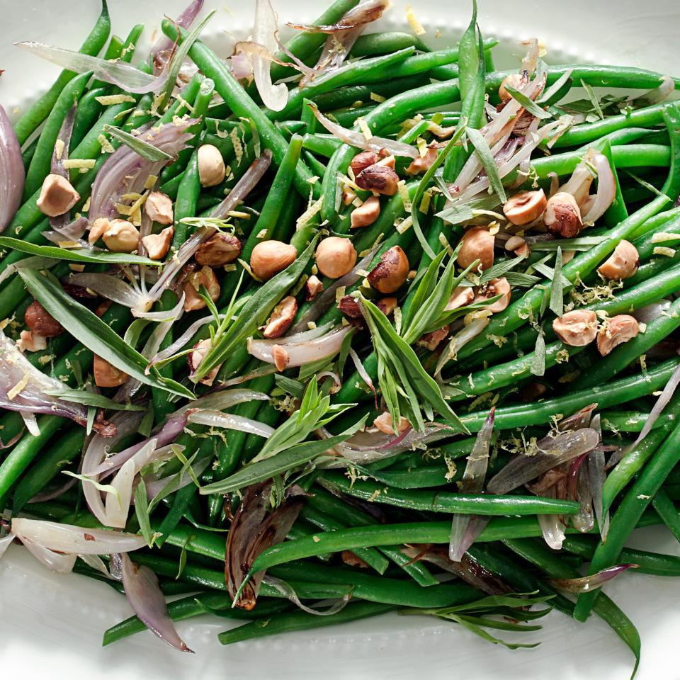 Green Beans with Shallots, Hazelnuts, and Tarragon