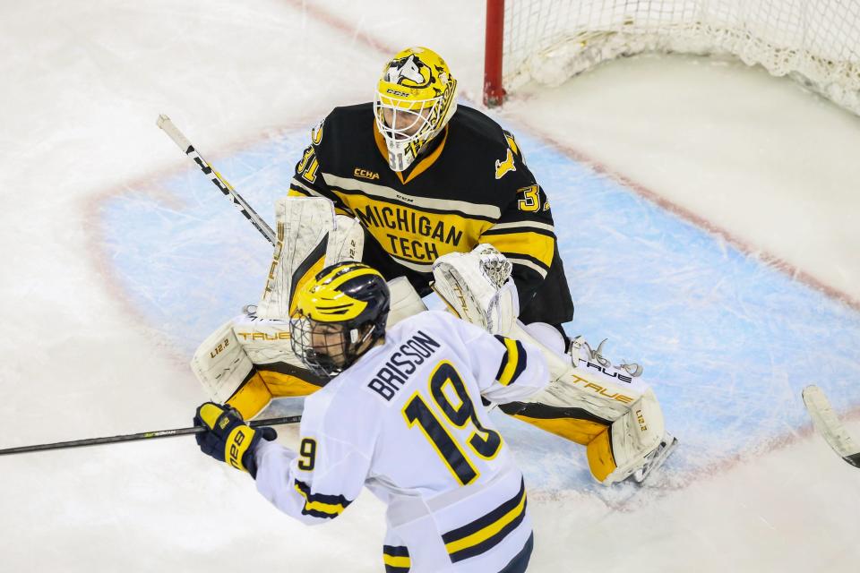 Blake Pietila set the Michigan Tech single-season shutout record with seven in 2021-22, then set it again with 10 in 2022-23.