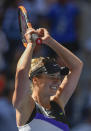 Elina Svitolina, of Ukraine, reacts after defeating Johanna Konta, of the United Kingdom, during the quarterfinals of the US Open tennis championships Tuesday, Sept. 3, 2019, in New York. (AP Photo/Sarah Stier)