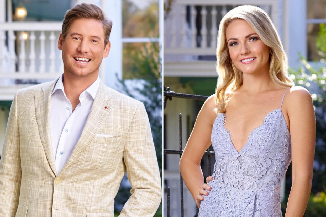 SOUTHERN CHARM -- Season:8 -- Pictured: Austen Kroll -- (Photo by: Stephanie Diani/Bravo); SOUTHERN CHARM -- Season:8 -- Pictured: Taylor Ann Green -- (Photo by: Stephanie Diani/Bravo)