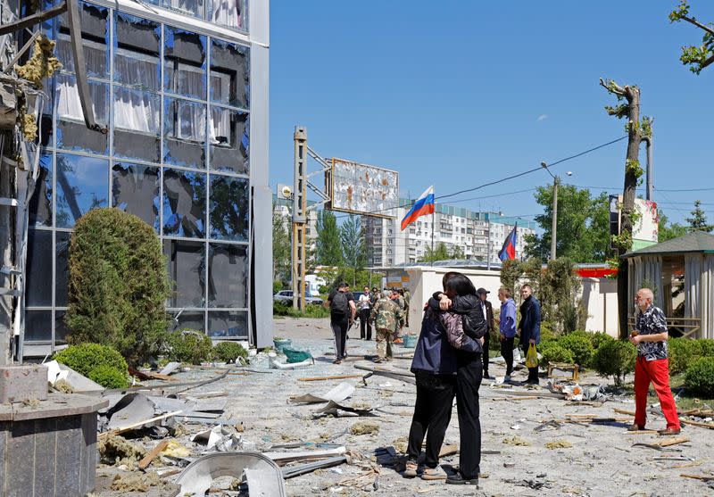 Aftermath of recent shelling in Donetsk