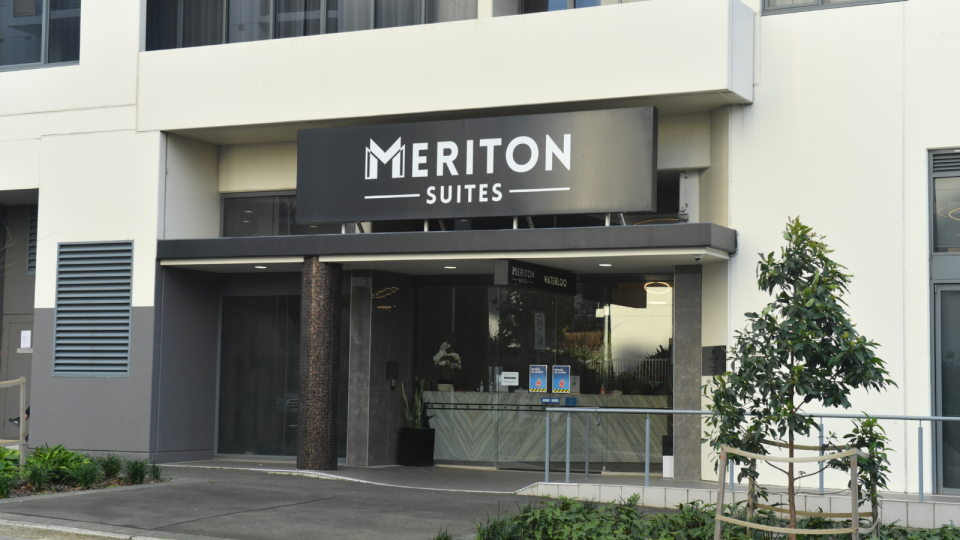 The exterior of a Meriton building.