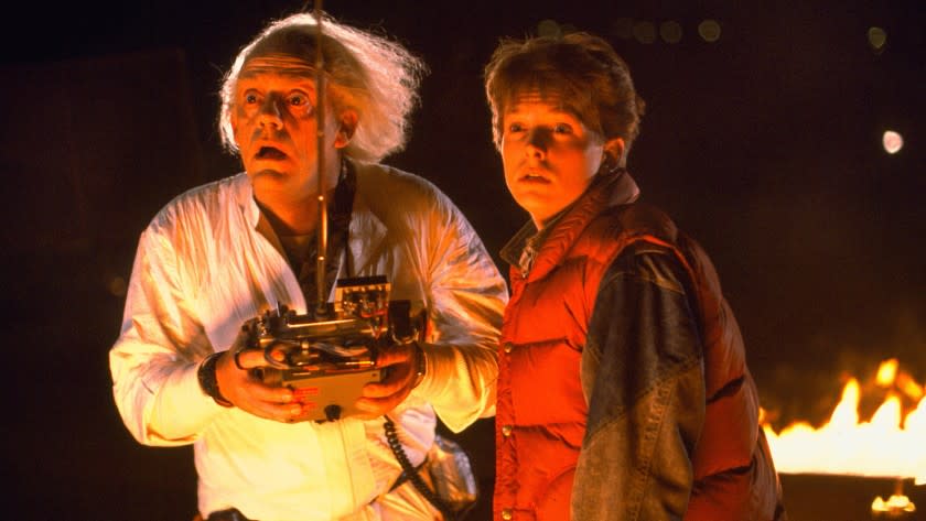 Christopher Lloyd and Michael J. Fox in the 1985 film "Back to the Future."