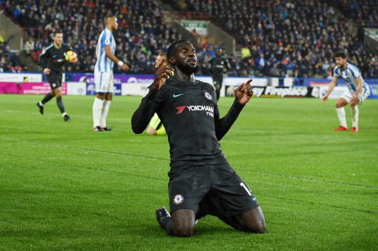 Chelsea's Tiemoue Bakayoko atoned for a poor performance at West Ham by scoring the opening goal in a 3-1 win over Huddersfield