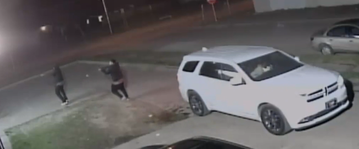 Dallas police are asking for help identifying the two men in this photo who are wanted in connection with a 2019 homicide. They allegedly shot a man to death outside a convenience store in the 3700 block of Dixon Avenue on March 13, 2019.