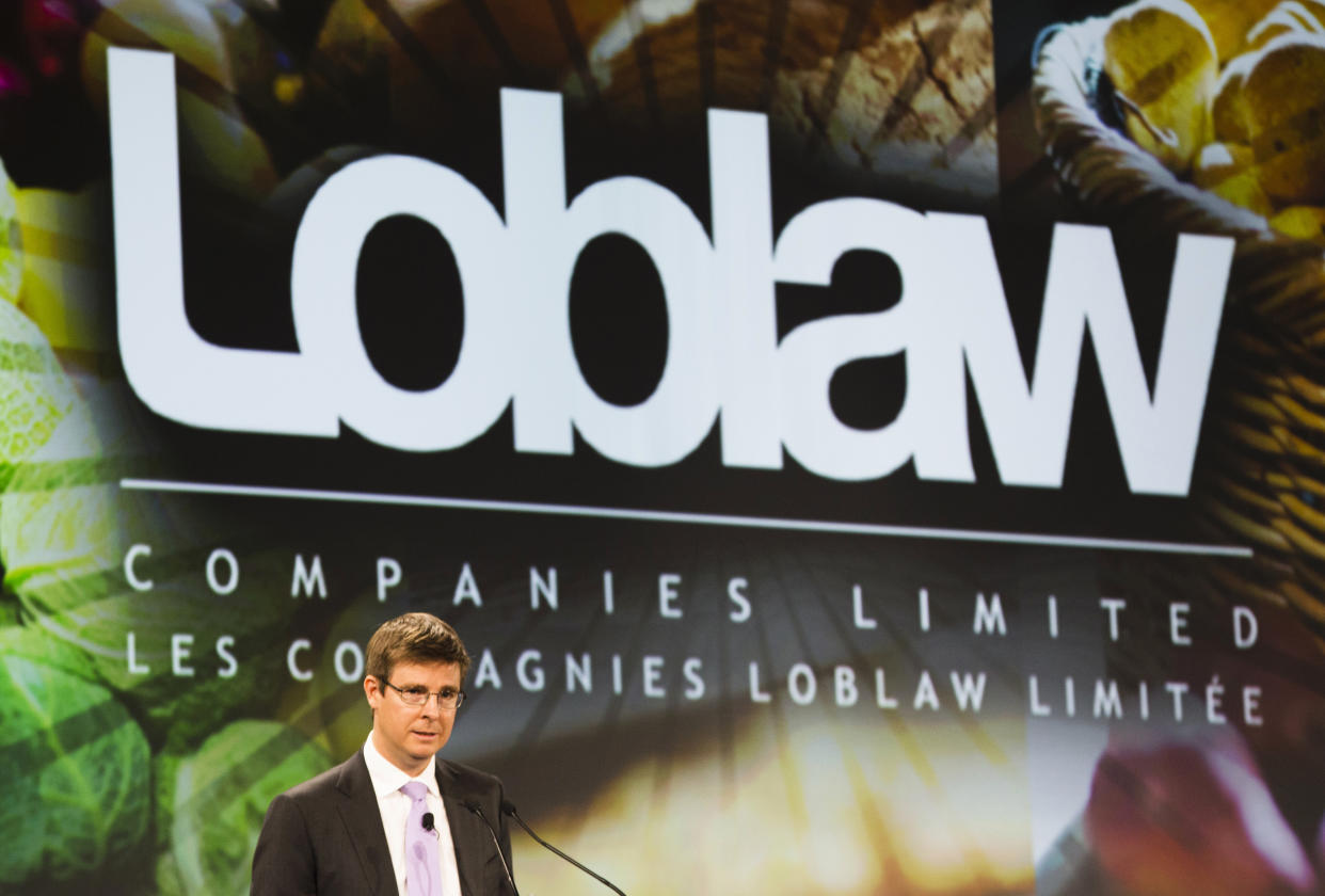 Loblaw Companies Limited Executive Chairman Galen Weston speaks during the annual general shareholders' meeting in Toronto, May 2, 2013. Canada's largest grocer and the company behind the discount clothing brand Joe Fresh, is committed to staying in Bangladesh, but will take steps to improve facilities, its top executive said on Thursday. More than 400 factory workers were killed after an illegally built building that housed a number of apparel factories collapsed in Savar, a commercial suburb of Dhaka, Bangladesh.   REUTERS/Mark Blinch (CANADA - Tags: BUSINESS TEXTILE DISASTER)