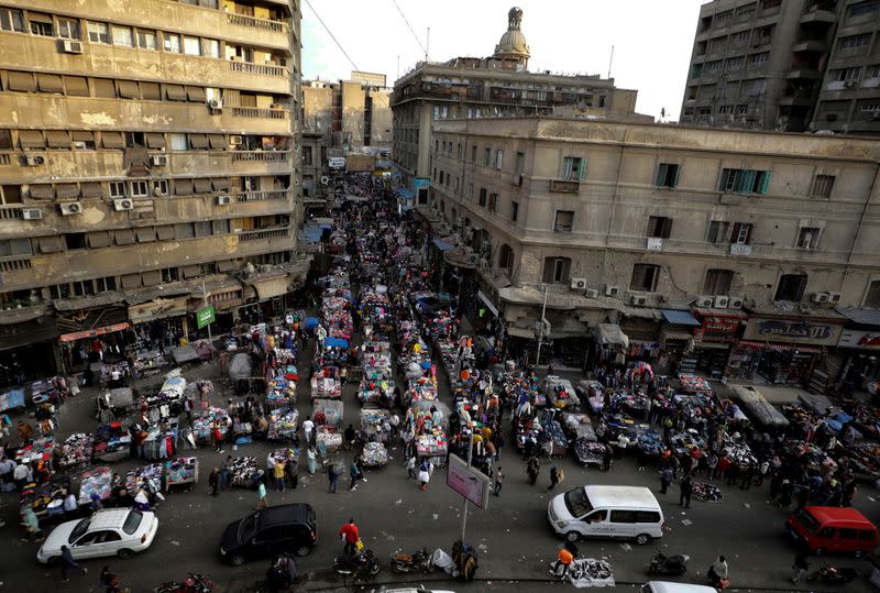 People shop at Al Ataba, a popular market in downtown Cairo