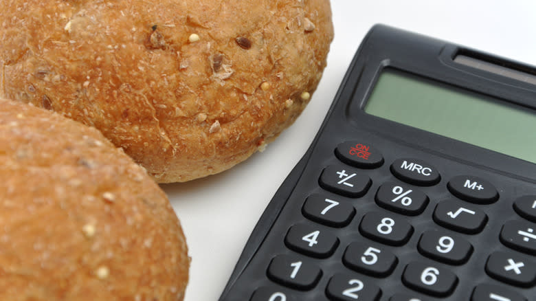 calculator with bread