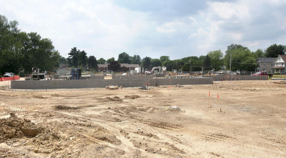 Construction continues on a new preschool through second grade buiding at the corner of Charlotte and Ream street NW in North Canton. The new primary school is expected to open in fall 2023.