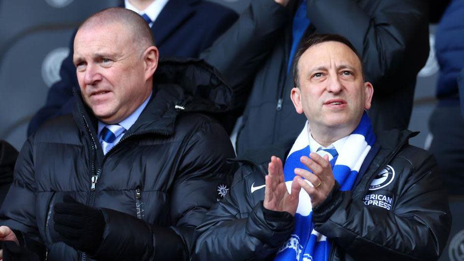 Brighton chief executive Paul Barber, left, and owner Tony Bloom, right.