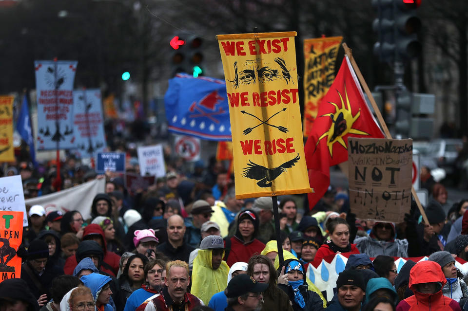 Protesting the Dakota Access pipeline, Native Americans march on Washington, D.C.