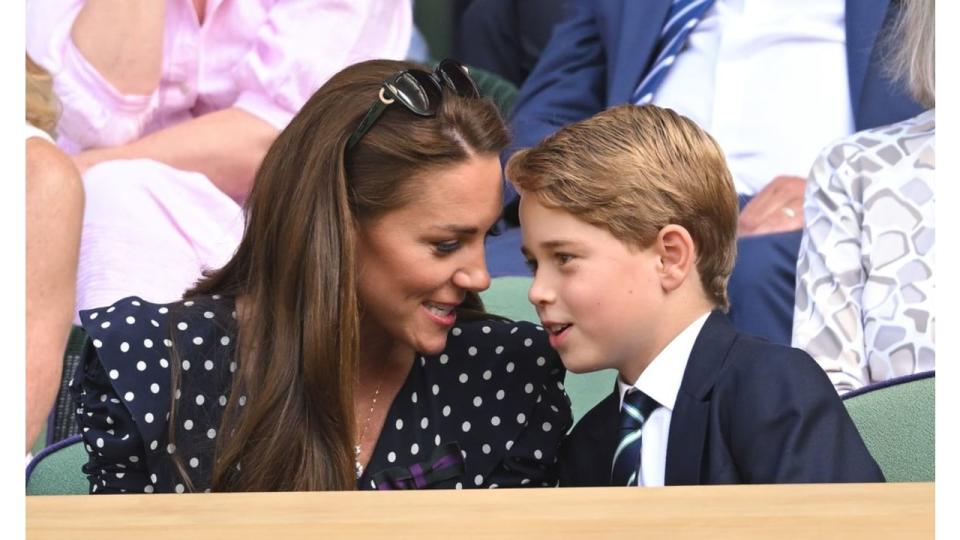 Princess Kate and Prince George attend the Men's Singles Final at Wimbledon in July 2022