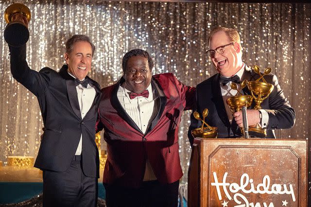 <p>John P. Johnson / Netflix</p> Jerry Seinfeld, Cedric the Entertainer and Jim Gaffigan in 2024's Unfrosted