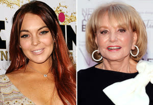 Lindsay Lohan, Barbara Walters | Photo Credits: Jason LaVeris/FilmMagic; Jamie McCarthy/Getty Images