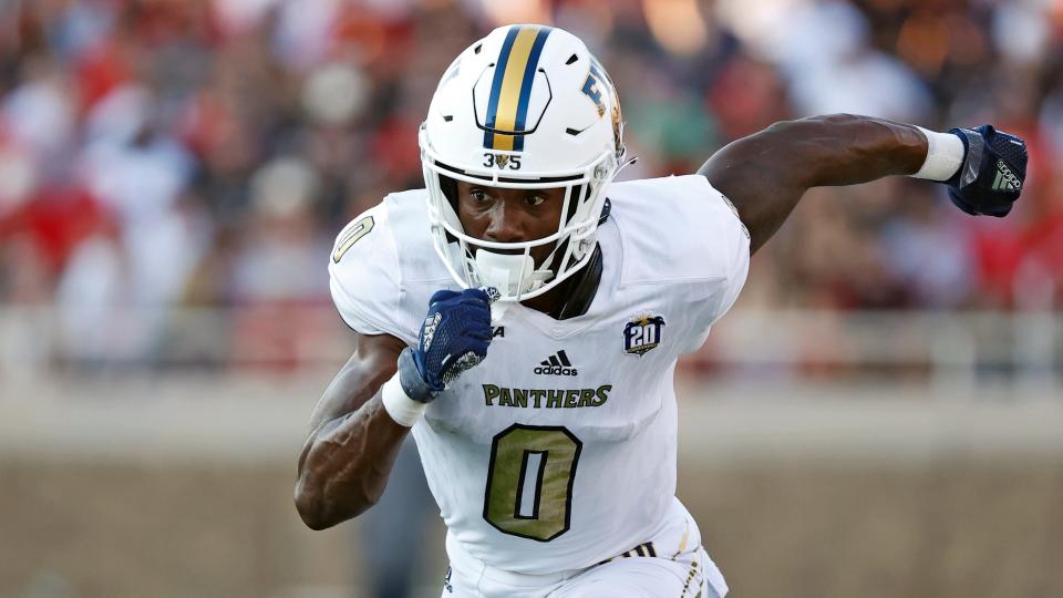 Florida International's Tyrese Chambers (0) during an NCAA college football game against Texas Tech, Saturday, Sept. 18, 2021, in Lubbock, Texas. (AP Photo/Brad Tollefson)