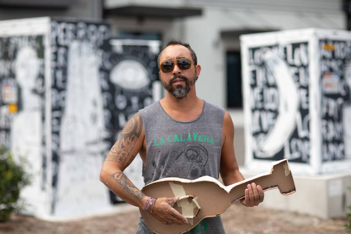 Nico Amortegui is one of 60 artists in the Uproar Festival of Public Art. Photo courtesy of Brian Twitty. 