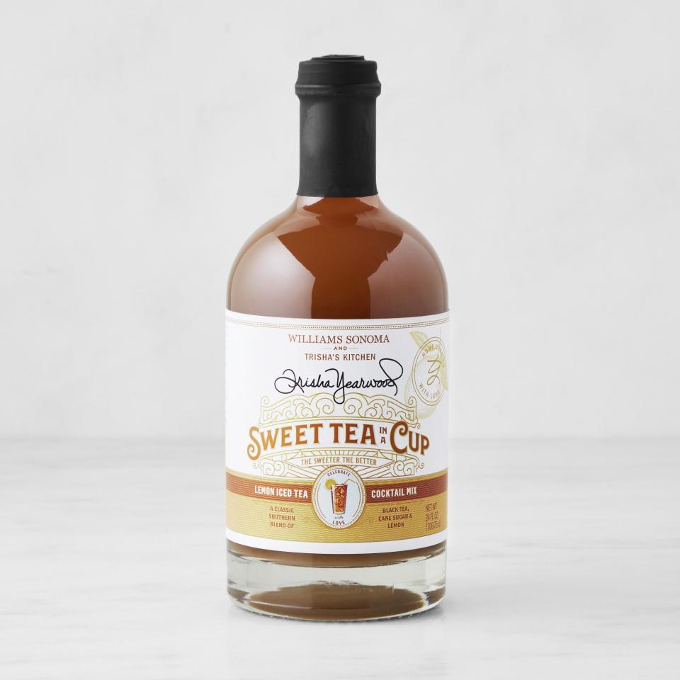 <p><a href="https://go.redirectingat.com?id=74968X1596630&url=https%3A%2F%2Fwww.williams-sonoma.com%2Fproducts%2Ftrisha-yearwood-sweet-tea-in-a-cup-cocktail-mix&sref=https%3A%2F%2Fwww.countryliving.com%2Ffood-drinks%2Fg43569120%2Ftrisha-yearwood-williams-sonoma-collection%2F" rel="nofollow noopener" target="_blank" data-ylk="slk:Shop Now;elm:context_link;itc:0;sec:content-canvas" class="link ">Shop Now</a></p><p>Sweet Tea in a Cup Cocktail Mix</p><p>$22.95</p><p>williams-sonoma.com</p><span class="copyright">Williams Sonoma</span>