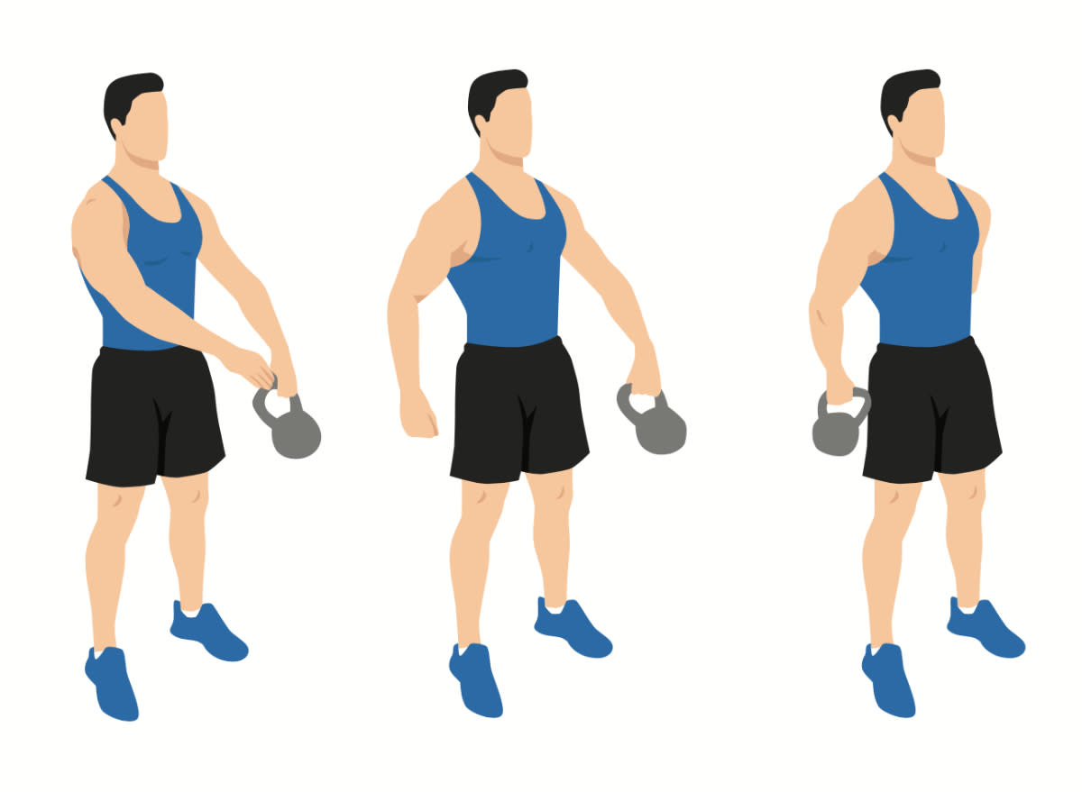 kettlebell around the world standing ab exercises