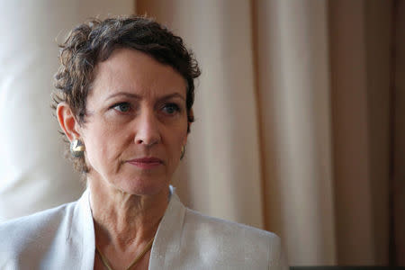 FILE PHOTO: Lloyd's Chief Executive Officer Inga Beale attends an interview in Hong Kong, China January 15, 2018. REUTERS/Bobby Yip/File Photo