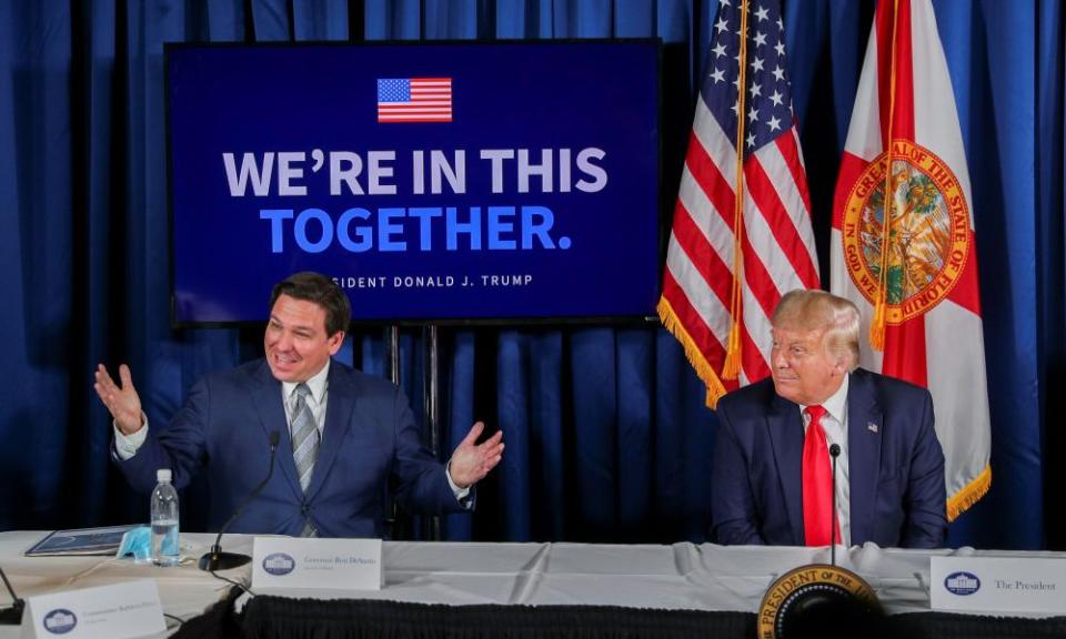 Ron DeSantis and Donald Trump