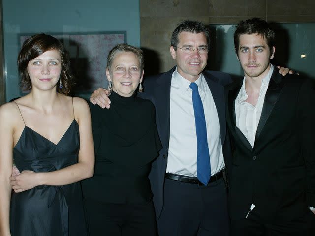 <p>Francis Specker / Alamy</p> Maggie Gyllenhaal, Naomi Foner Gyllenhaal, Stephen Gyllenhaal, and Jake Gyllenhaal at the ACLU Torch of Liberty Awards in 2003