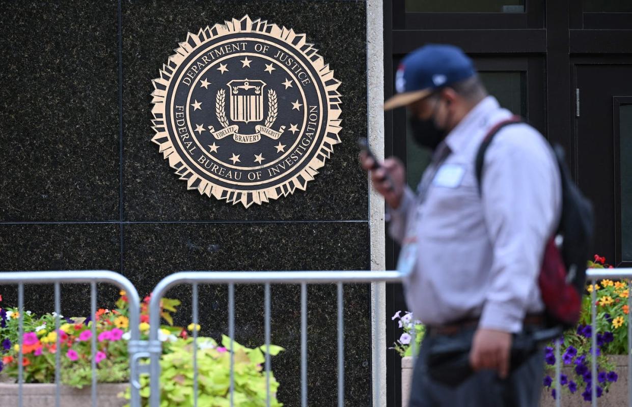 The seal of the Federal Bureau of Investigation is seen outside of its headquarters in Washington, DC on August 15, 2022. <a href="https://www.gettyimages.com/detail/news-photo/the-seal-of-the-federal-bureau-of-investigation-is-seen-news-photo/1242529976?adppopup=true" rel="nofollow noopener" target="_blank" data-ylk="slk:Mandel Ngan/AFP via Getty Images;elm:context_link;itc:0;sec:content-canvas" class="link ">Mandel Ngan/AFP via Getty Images</a>