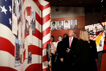 U.S. President Donald Trump visits the Civil Rights Museum in Jackson, Mississippi, U.S., December 9, 2017. REUTERS/Kevin Lamarque