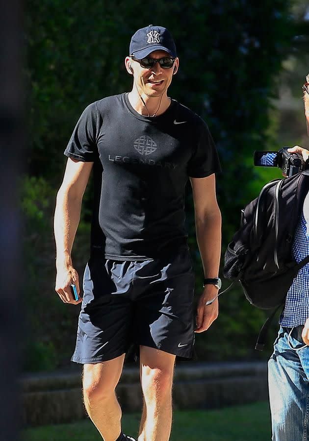 Tom Hiddleston goes for a jog in the Gold Coast. Source: Media-Mode