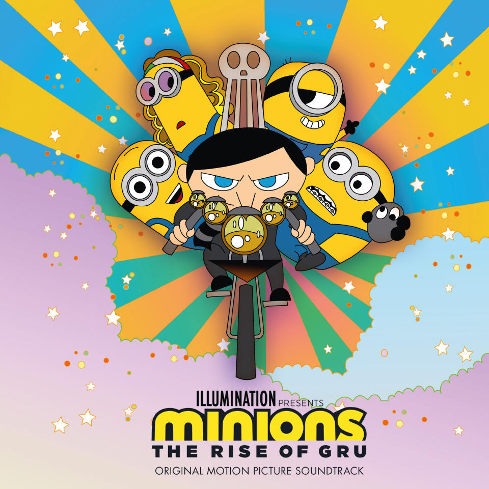 This image released by Universal Music shows the soundtrack for “Minions: Rise of Gru.” (Universal Music via AP)