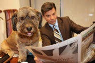 On his "GMA" visit, Oscar read the paper with anchor George Stephanopoulos.